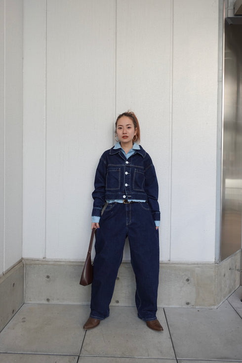 ホワイトボタンデニムJK